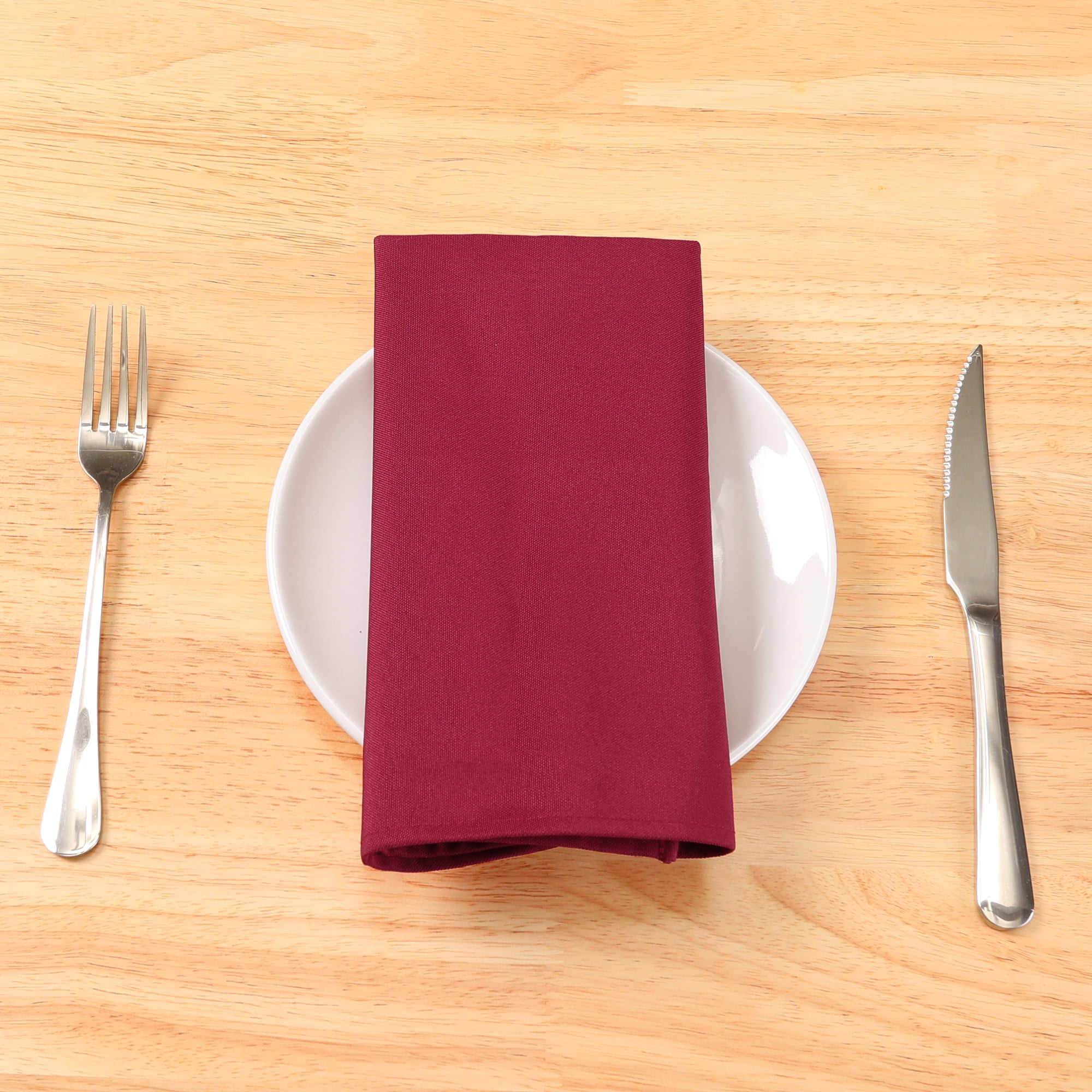 Unique Bargains 6 Pack Polyester Restaurant Cocktail Party Cloth Napkins Wine Red