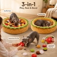 thumbnail image 3 of Hamburger Dog Bed,Interactive Mat for Small Medium Dogs,Stress Relief Foraging Game,Washable Cloth Pet Resting Bed,for Anxiety Relief,19.7 Inch, 3 of 7