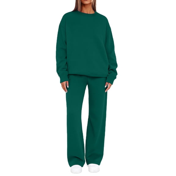 Tiweut Sweatsuits Women 2 Piece Outfit Sweatshirt and Sweatpant Sets Fall Clothing Track Suits,Green
