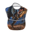 thumbnail image 2 of Zufioo Starry Night Charging Dinosaur Print Toddler Adjustable Waterproof Bib, 11.6x15 Inch Feeding Bib Suitable for 6-24 Month Babies, 2 of 8