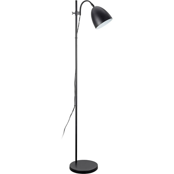 Aspen Creative 42002-01-1, Floor Lamp, Matte Black Finish, Size: 14-5/8" L x 9-7/8" W x 61-7/8" H, E26 Socket, Bulb Not Included