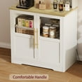 thumbnail image 7 of Kselythan Bakers Rack with Power Outlet and Storage Cabinet,Kitchen Tall Microwave Stand,Farmhouse Bakers Rack with Thick Table Top,Small Kitchen Bakers Rack Pantry Hutch for Kitchen,Dining Room, 7 of 7