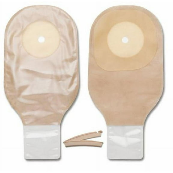 Premier Colostomy Pouch, One-Piece System, 12 Inch Length, Up to 2-1/2 Inch Flange, Drainable, Trim To Fit, Clear, 10 Count