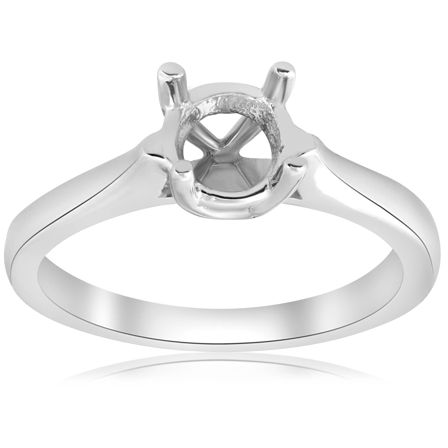 9MM ROUND CUT SILVER 925 CATHEDRAL SOLITAIRE SETTING SEMI MOUNT ENGAGEMENT RING 