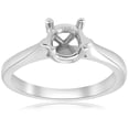 thumbnail image 1 of Bague de Fiançailles Cathedral Solitaire Montage Rond 14K Or Blanc, 1 of 4