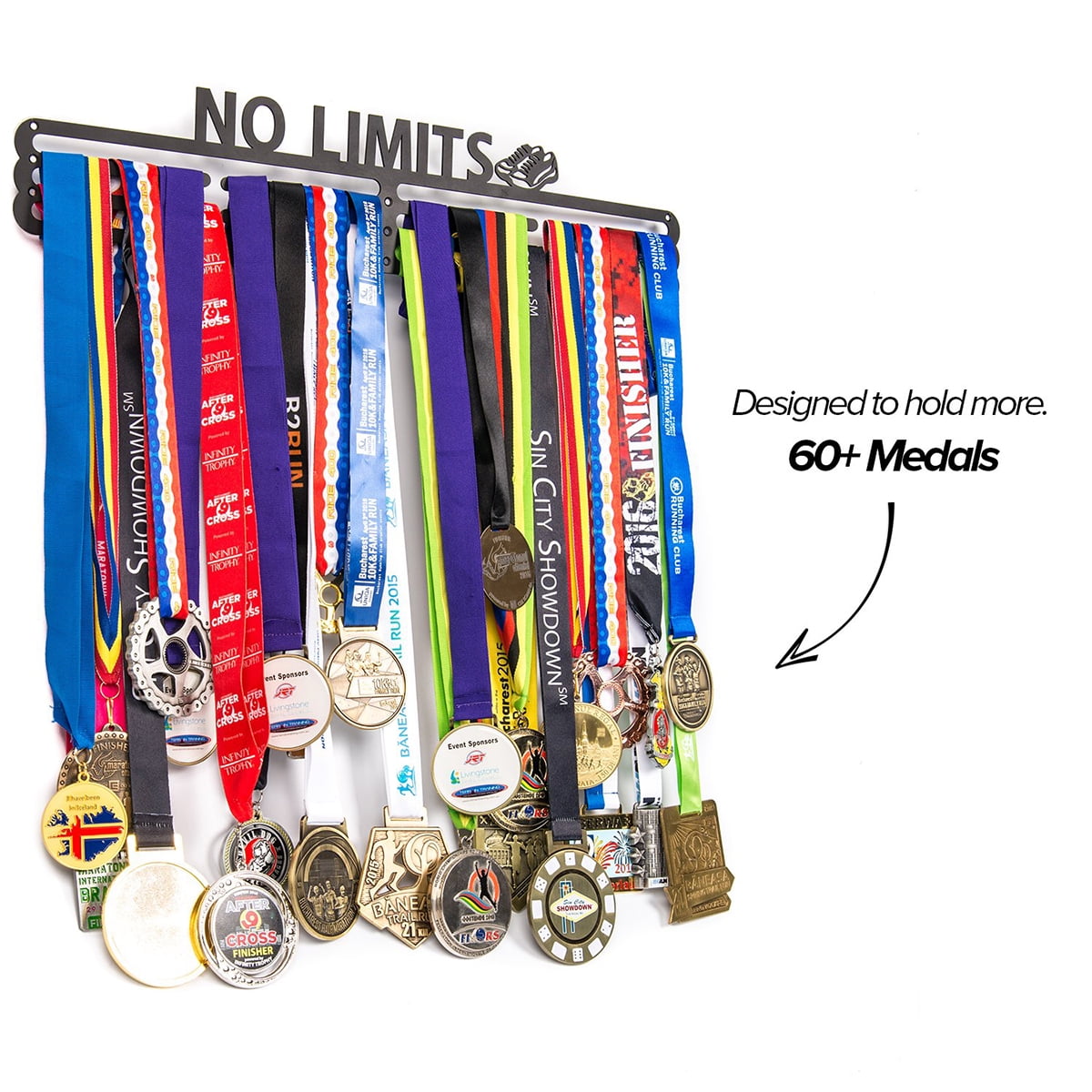 GENOVESE Race Cup Trophy Hanger,Champion Medal Hangers,Sport Medals Display Rack,Matte Black Metal Holder,Awards Hooks