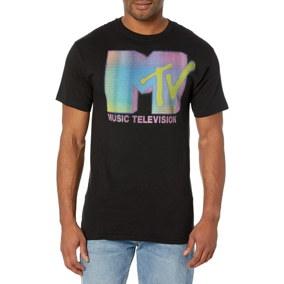 MTV Men's Fluorescent T-Shirt, Small, Black