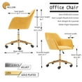 thumbnail image 4 of Modern Velvet Fabric Home Office Chair,360° Swivel Desk Chair,Height Adjustable Reading Armchair with Gold Metal Legs and Universal Wheels,for Living/Room Bedroom/Computer Task, 4 of 7