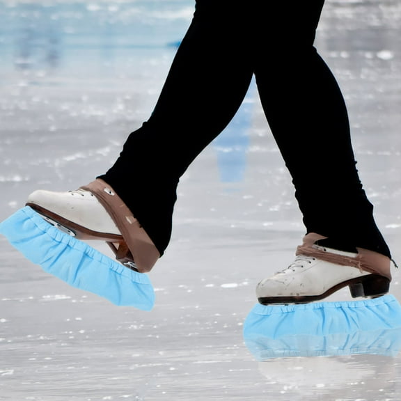KALLORY  Blue Elastic Ice Skate Guards Wear-Resistant for Travel