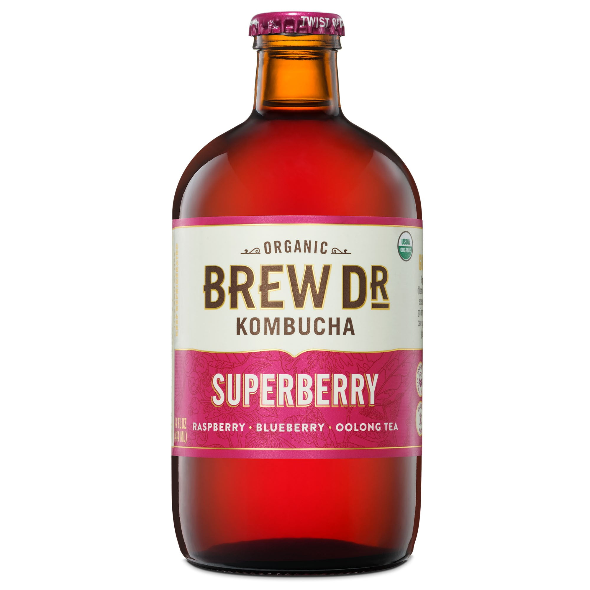 Brew Dr. Kombucha Superberry, 14 fl oz