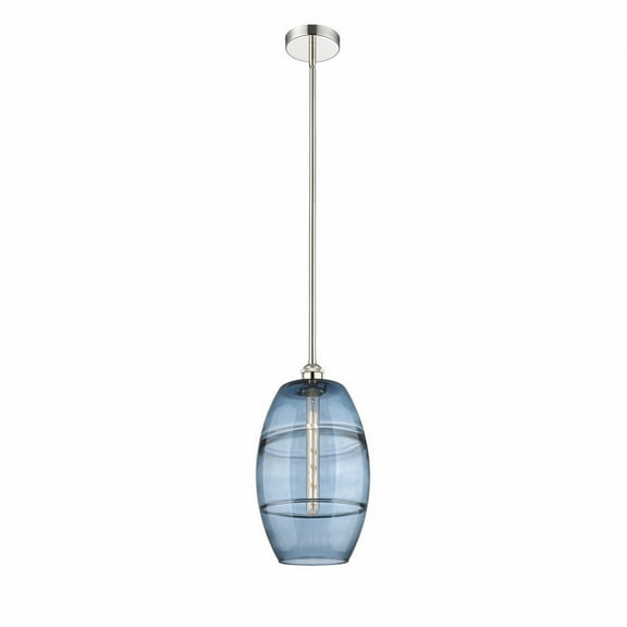 616-1S-PN-G557-10BL Innovations Lighting Vaz - 1 Light Stem Hung Mini Pendant In Industrial Style-18 Inches Tall and 10 Inches Wide-Polished Nickel