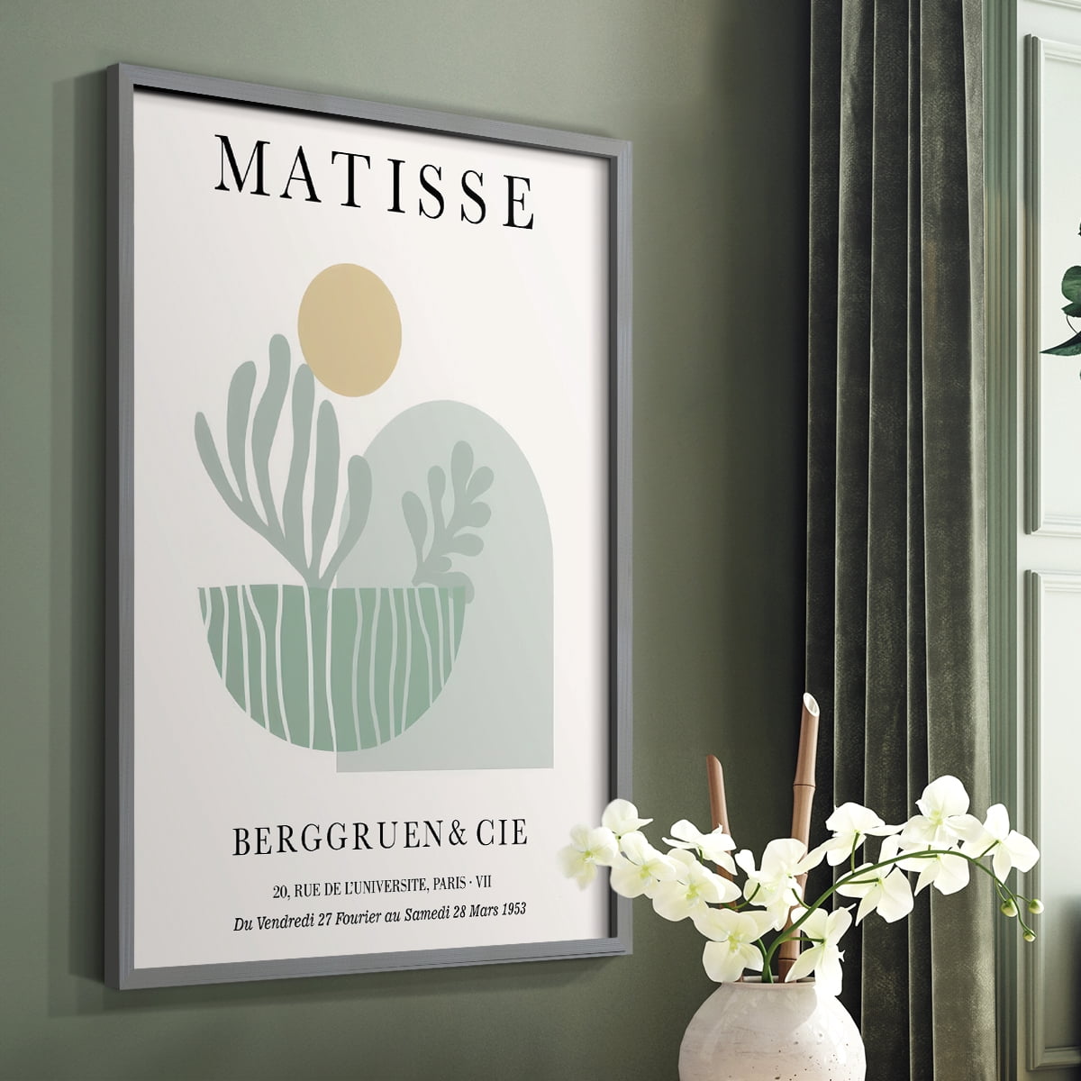 Matisse CLXXXII Framed Print in Gray Solid Wood 8 x 10 Framed Print