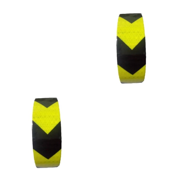 Speravity Cinta de advertencia de seguridad reflectante autoadhesiva para coche de 5cm x 3m, pegatina de tira reflectante para señal de flecha de amarillo negro 2piezas Speravity CBP083030