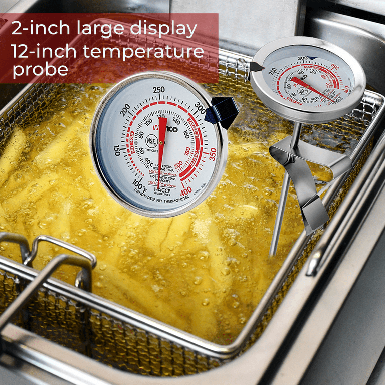 CRAFT911 Candy Thermometer with Pot Clip - Deep Fry Oil Thermometer for  Frying - Cooking Thermometer for Frying Oil Candle Making Hot Oil Deep  Fryer Thermometer 8 Side of Pot Thermometer