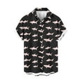 thumbnail image 2 of Aueoeo Funny Shirts for Men Novelty Graphic Hawaiian Shirts Short Sleeve Button Up Shirts Summer Holiday Beach Shirt Mens Big & Tall Shirts 2X 3X 4X Black, 2 of 5