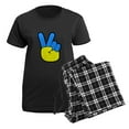 thumbnail image 5 of CafePress - Ukrainian Flag Peace Sign Ukraine Native H Pajamas - Women's Short Sleeve Print T-Shirt and Pants Dark Cotton Pajama Set, 5 of 7