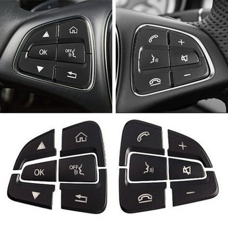 Personalize Your For Benz C W205 2015 18 Steering Wheel with 12pcs Black ABS Button Cover Sticker High Quality