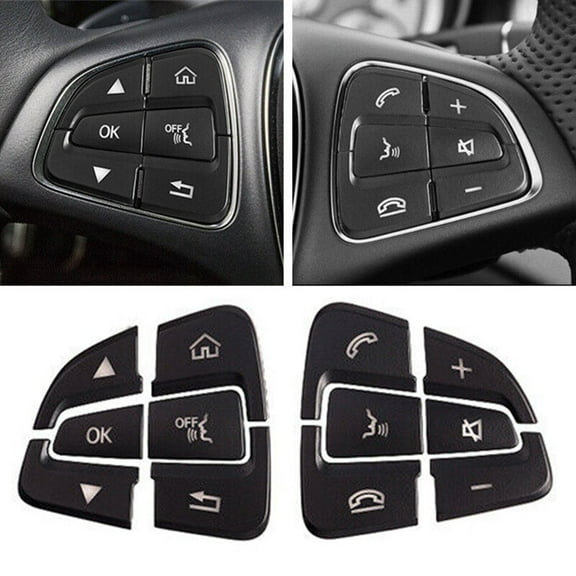 Personalize Your For Benz C W205 2015 18 Steering Wheel with 12pcs Black ABS Button Cover Sticker High Quality