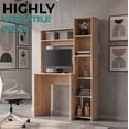 thumbnail image 3 of TUHOME Versalles Writing Desk with Two Shelves and Bookshelf for Small Spaces, Minimalist Design, 3 of 7