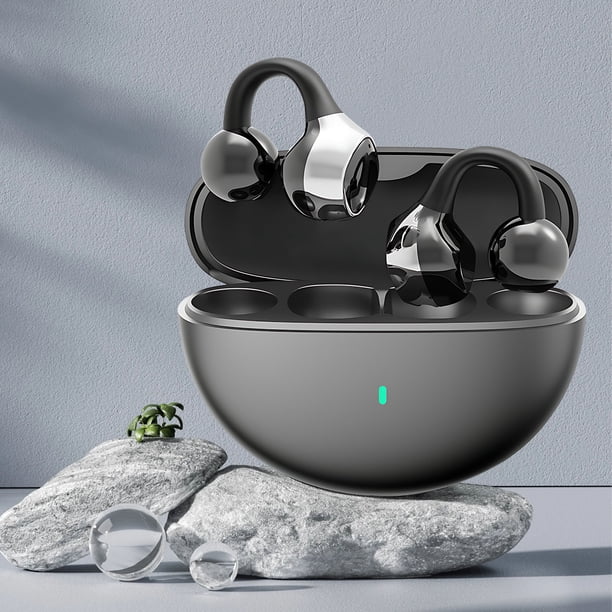 Auriculares inalámbricos con conducción ósea Bluetooth, diseño de clip abierto para correr