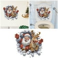 thumbnail image 2 of Christmas 3D Wall Stickers, Cartoon Cute Elk Santa Breaking Through Wall Design, Removable Window Clings, Holiday Party Home Decorations -1Pcs, 2 of 6