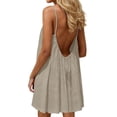 thumbnail image 3 of HBBIKVI Open Back Mini Slip Dress for Women Summer Sleeveless Dress with Spaghetti Straps,Side Slit Hem,and Lightweight Relaxed Fit for Beach Summer Outings, 3 of 8