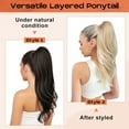 thumbnail image 2 of Versatile Drawstring Ponytail Extension, 26" Long Wavy Multi Layered Clip in Ponytail Hair Extensions Stand Up High Fake Pony Tail Soft Natural Synthetic Hairpiece, 2 of 10