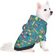 thumbnail image 2 of Fotbe Cars Transportation Print Small Dog Sweater Hoodies Pet Grey Hooded Soft Fleece Sweatshirts with Pocket Fall Winter Puppy Cat Sweaters Warm Clothes-Large, 2 of 7