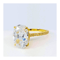thumbnail image 2 of 18K Yellow Gold plated Alexandra Dora 5CT Oval Petite French Pavé Crown IOBI Simulated Diamond Ring, 2 of 3