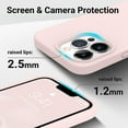 thumbnail image 3 of iPhone 13 Pro Phone Case,Liquid Silicone Ultra Slim Shockproof Protection Phone Case with [Soft Anti-Scratch Microfiber Lining] 6.1 inch（Chalk Pink）, 3 of 13