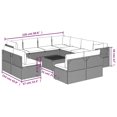 thumbnail image 4 of vidaXL 12 Piece Garden Lounge Set with Cushions Grey Poly Rattan, 4 of 5