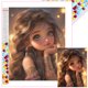 thumbnail image 1 of 5D DIY pintura de diamante con cuentas cuadradas completas, serie de personajes de niña pequeña, arte artesanal, 1 of 9