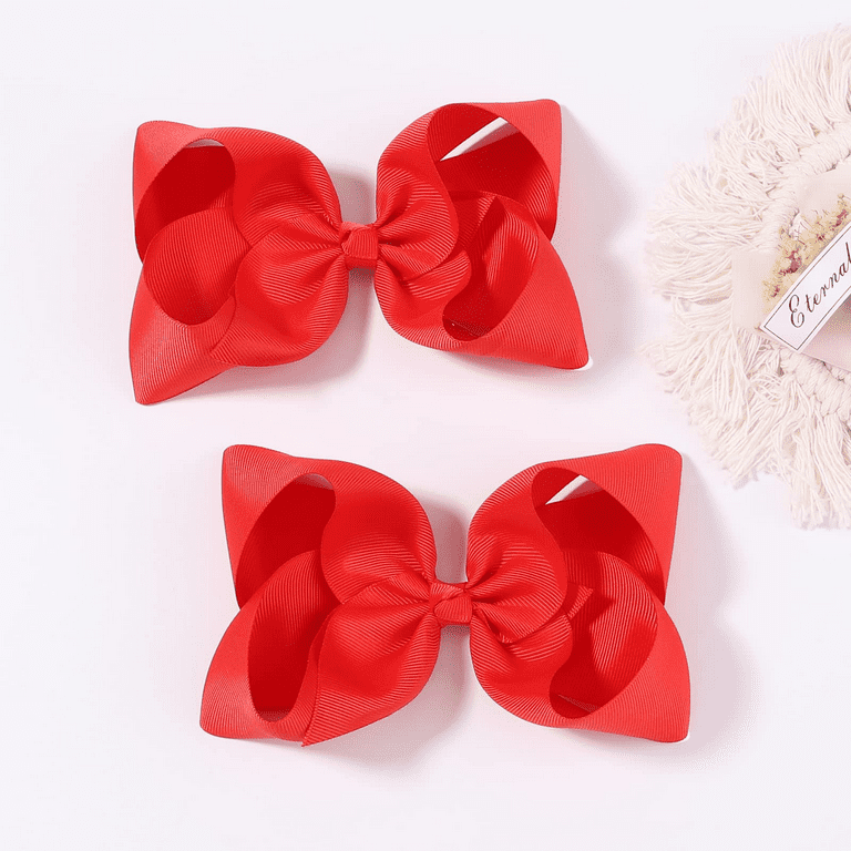 Velvet Hair Bows Girls 6 2PCS Big Red Wine Fall bow Alligator Clips for  Toddler Hair Clips Toddlers Teens Kids Accessories