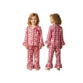 thumbnail image 2 of Rdhnmea Mommy and Me Christmas Pajamas Set Bow Gingerbread Man Print Long Sleeve Shirt with Pants Xmas Sleepwear Loungewear, 2 of 9