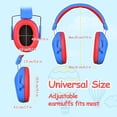 thumbnail image 4 of Noise Cancelling Headphones for Kids,SNR 28dB Kids Ear Protection Earmuffs for Autism,Toddler,Children, Adjustable Kids Noise Cancelling Headphones for Monster Truck,Concerts,Air Shows,Fireworks, 4 of 8