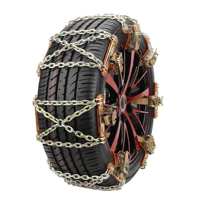 Tire Snow Chains with X-chain Design for Cars in Bad Weather, Made of Metal
