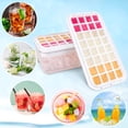 thumbnail image 4 of Bandejas de hielo QUELIEN para congelador con tapa y recipiente para hacer 64 cubos, 4 of 7
