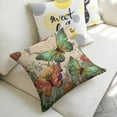 thumbnail image 5 of butterflies flowery field Linen toss pillowcase decoration pillowcase gifting preferred 18x18 inch cushion cover sofa pillowcase sofa bedroom living room car, 5 of 8