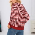 thumbnail image 5 of SGMVNU Sweatshirts for Women Hoodie Pullover Striped Hooded Sweatshirt Long Sleeve Casual Pullover Top Soft Athletic Sweatshirt with Front Pocket Workout Winter Clothes(Red, Size 2XL), 5 of 5