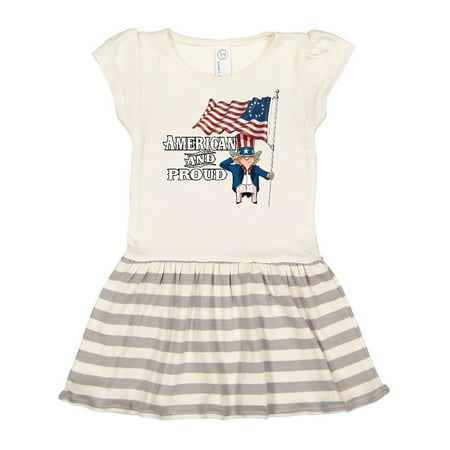 

Inktastic American and Proud Gift Toddler Girl Dress