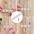 thumbnail image 4 of 20 piezas （77x16 mm）Placas de reparación para madera,Conector de soportes planos de acero inoxidable resistente,Placas de unión de fijación con tornillos para conector de madera Reparación de muebles, 4 of 5