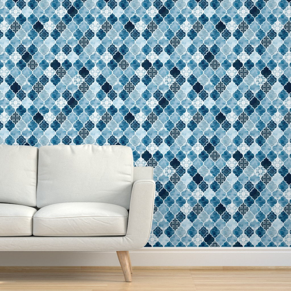 Abstract Dusty Pastel Blue Color Removable Wallpaper Mural