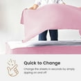thumbnail image 4 of Zip On Fitted Sheet Twin Size(39X75) - Includes 1 Bottom Fitted Base + 2 Zip Sheets - Fit's 12” In Deep Pocket - Zip Sheets Easy to Change - 600 TC Cotton Fitted Sheet - Baby Pink Color, 4 of 8