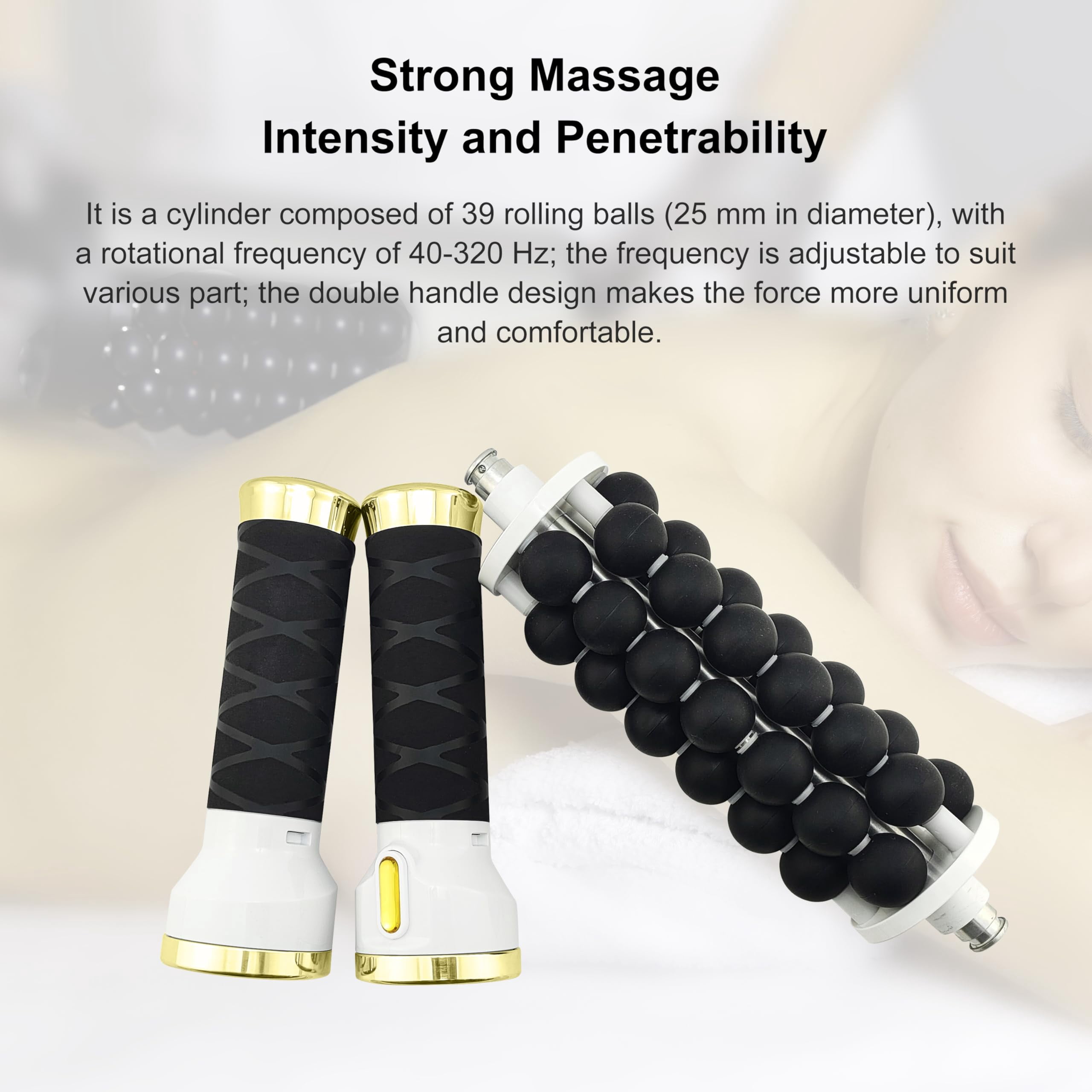Vibration Rolling Device Portable Body Massager Health Care Soothe Shoulder and Neck Pain Home use Elizia ETCRO01 (Gold)