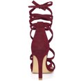 thumbnail image 4 of De mujer Tacones con Cordones Stiletto Tacón alto Sandalias borgoña 37, 4 of 6