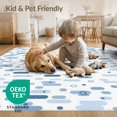thumbnail image 4 of ODIKA 2'x3' Light Blue Harbor Stripe Geometric Circle Washable Accent Rug Modern Abstract Scattered Oval Dot Motif Minimalist Graphic Contemporary for Bedroom, Nursery, RV, Pet Friendly, Bedside Mat, 4 of 7