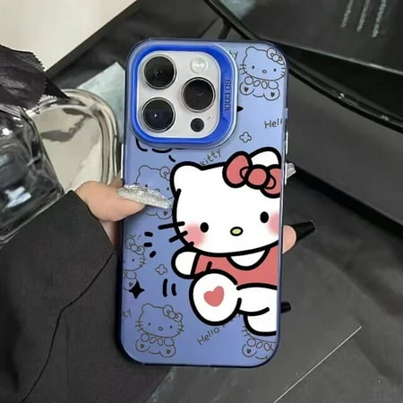 Cartoon Cute Original Sanrio Hello Kitty Phone Case For iPhone 14 13 11 12 15 Pro Max X XS XR Shockproof TPU Cover