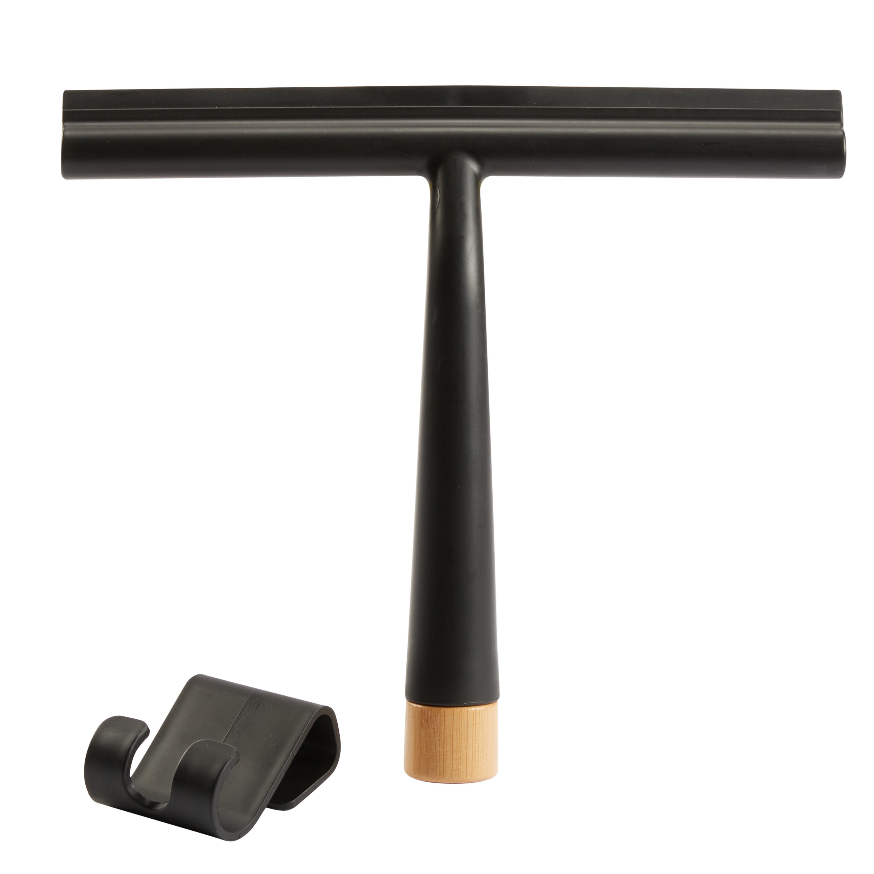 Bath Bliss Shower Squeegee with Hook in Black