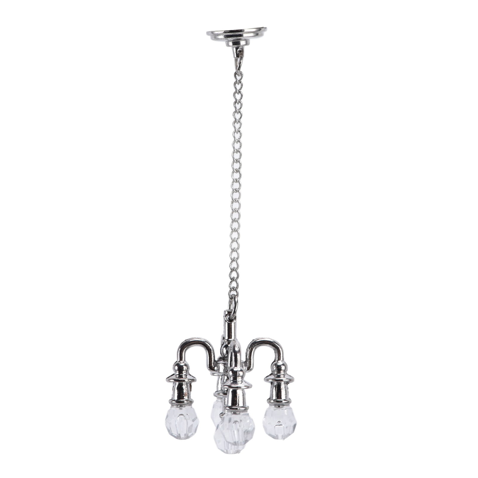 Lámpara De Araña Plateada De 6 Brazos LED, Luz Miniatura Para Casa De Muñecas, Velas Con Encendido Y Apagado A Batería 1:12, Súper Brillante - México