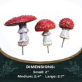 thumbnail image 4 of HmNPlay 3-Pack Glow in Dark Red Mushroom Statues - Handmade Weatherproof Polyresin, Mini Fairy Garden Decor for Outdoor, Terrarium & Desktop (2.7/2.4/2 Inch), 4 of 9
